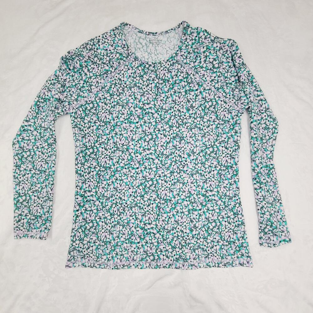 Athleta Floral Performance Top Womens XL Long Sleeve Activewear Athleisure